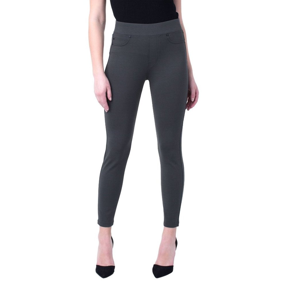 Liverpool Womens Sienna Pull On Leggings Magnet Gray Stretch Pants size 10